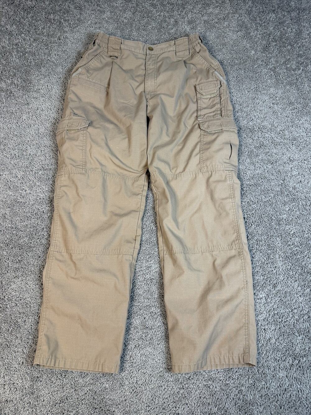5.11 Tactical Pants Mens 33X32 Beige Cargo Relaxed Fit Polyester Cotton